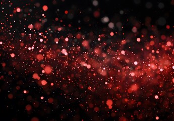 Sticker - Red Glitter Particles and Confetti in Space