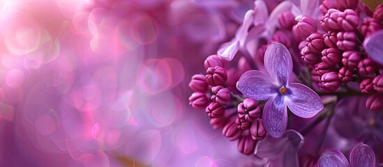 Aufkleber - Close up of a stunning lilac flower against a blurred background with ample copy space image