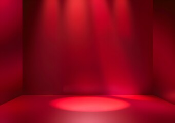 Wall Mural - red gradient studio room background for product display