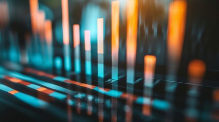 Aufkleber - A close-up of a bar graph showing financial growth trends over the past year.