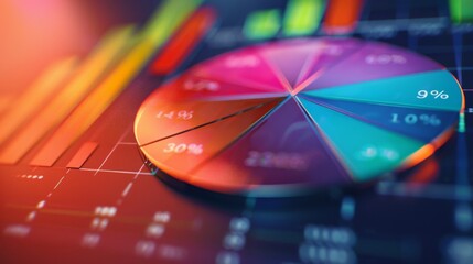 Aufkleber - A close-up of a digital pie chart showing market share distribution on a computer screen.