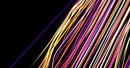 Poster - Neon light wave background, 3d Rendering