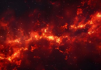 Wall Mural - Fiery Nebula Galaxy Space Background