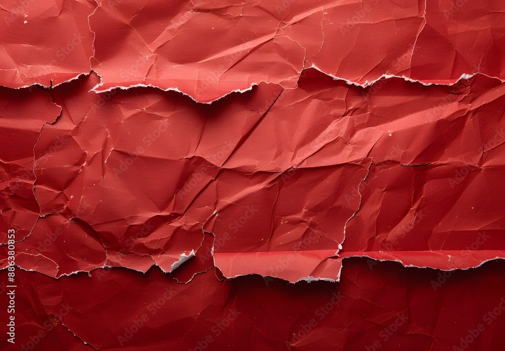 Red Crumpled Paper Texture With Torn Edges Stock Photo | Adobe Stock