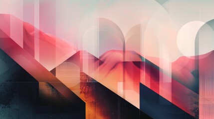 Poster - A digital abstract artwork with geometric shapes and gradients, suitable for modern design.
