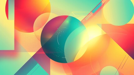 Poster - A digital abstract artwork with geometric shapes and gradients, suitable for modern design.