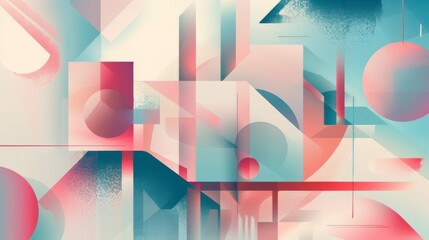 Poster - A digital abstract artwork with geometric shapes and gradients, suitable for modern design.