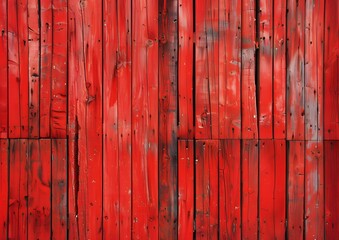 Wall Mural - Red Wooden Plank Wall Texture Background