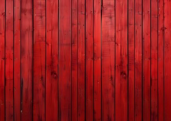 Poster - Red Wooden Wall Plank Background Texture