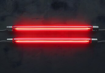 Wall Mural - red neon lights minimalist design