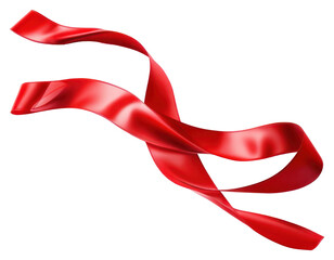 Wall Mural - PNG Red banner with ribbon shape line white background.