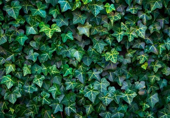 Wall Mural - green ivy leaves texture background seamless