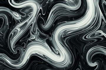 Wall Mural - vector digital noise creates intricate black and white swirls on a dark background, digital noise fo