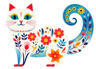 Sticker - PNG A cat art pattern mammal.