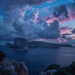 Wall Mural - clouds over the sea