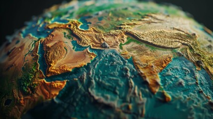 Wall Mural - Closeup of Earth Globe with Focus on Asia.