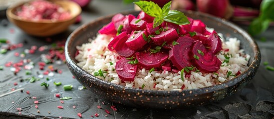 Wall Mural - Beetroot and Rice Salad with Basil