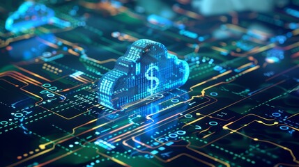 Cloud cost efficiency, cost efficiency of cloud computing, picture showing pay-per-use pricing model, resource optimization techniques, artificial intelligence