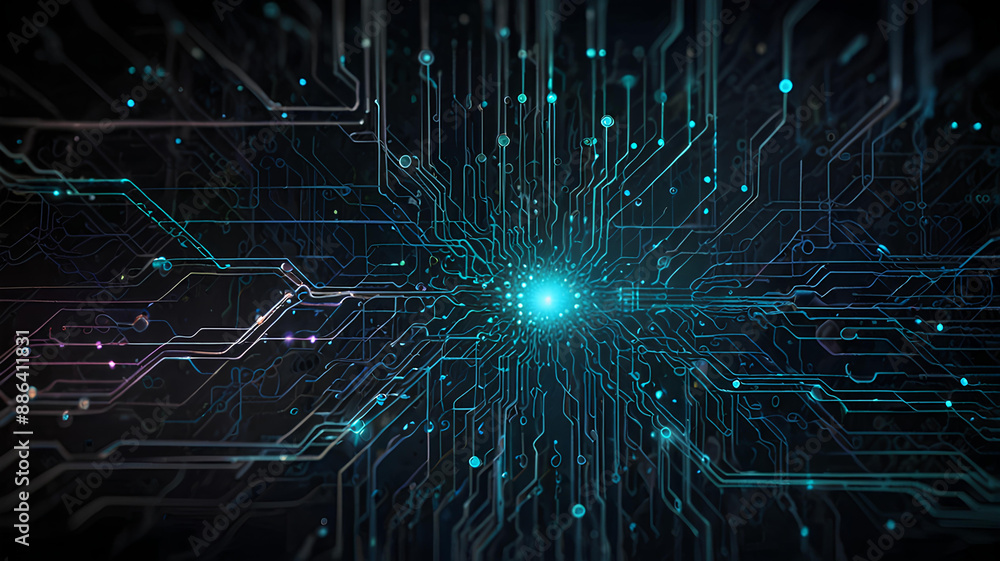 Circuit board futuristic technology background. 3d rendering toned ...