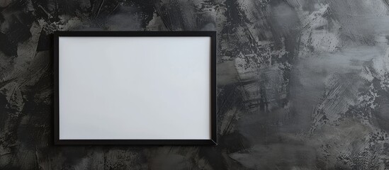 Wall Mural - White card framed in black with copy space image on a blank background emphasizing interior design and decor