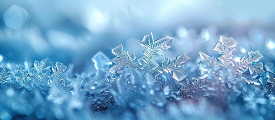 Sticker - Macro Photography of a Crystallized Snowflake