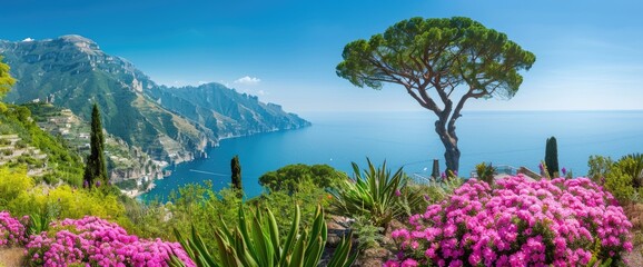 Mediterranean Coastline with Lush Greenery