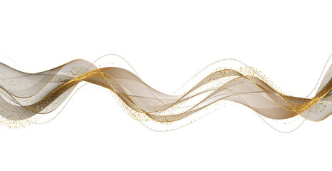 Fototapete - Abstract Gold Wave Design Element. Glowing Smooth Wavy Line