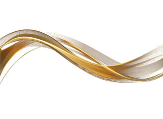 Fototapete - Abstract Gold Wave Design Element. Glowing Smooth Wavy Line