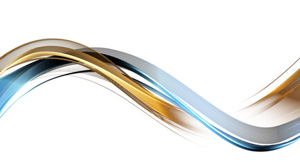 Wall Mural - Abstract Blue Gold Wave Design Element. Glowing Smooth Wavy Line