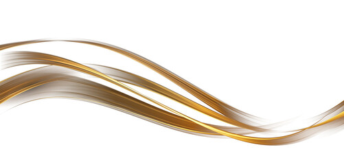 Fototapete - Abstract Gold Wave Design Element. Glowing Smooth Wavy Line