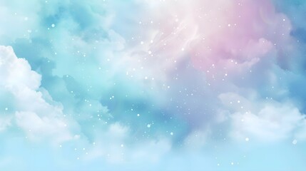 Poster - Serene sky blue pastel gradient background soft