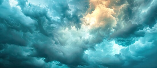 Wall Mural - storm clouds fill the sky ideal for copy space image