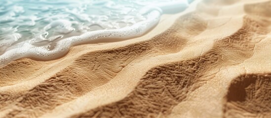 Poster - Beach scene with sand during summer showcasing a copy space image