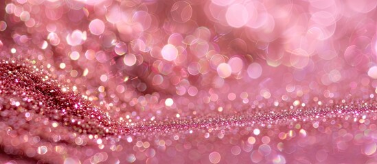 Fototapete - Pink background with shimmering glitter and available copy space image