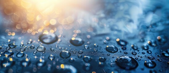 Aufkleber - Pristine water droplets glisten in the light against a copy space image