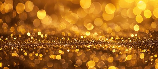 Fototapete - A luxurious gold glitter with a blurred bokeh background suitable for Christmas holidays and New Year s decorations Ideal for a festive copy space image