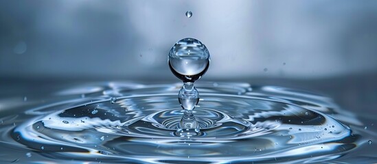 Aufkleber - Stunning image capturing the dynamic motion of a water droplet with ample copy space for text or graphics