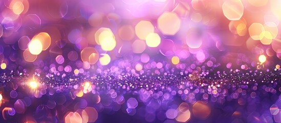 Fototapete - Christmas background with a soft focus featuring purple glittering lights texture perfect for a festive atmosphere includes copy space image