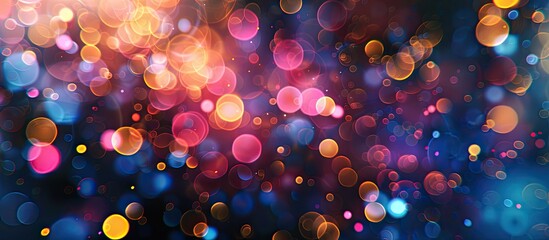 Fototapete - Background with blurred multicolored bokeh lights leaving room for copy space image