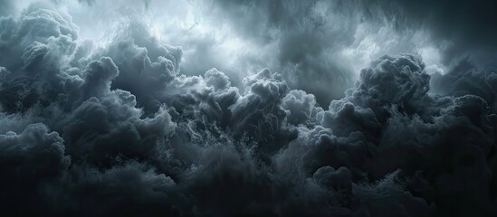 Wall Mural - stormy black cloud background with empty copy space image