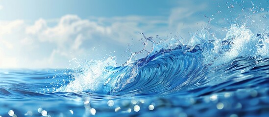 Aufkleber - Wave on the water with copy space image