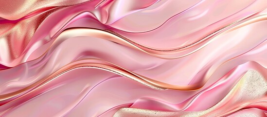 Fototapete - Luxurious and elegant abstract background in rose gold and pink hues with ample copy space image