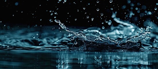 Aufkleber - Close up shot of a dark blue water splash with a copy space image included