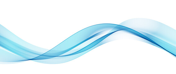 Fototapete - Abstract Blue Wave Design Element. Glowing Smooth Wavy Line