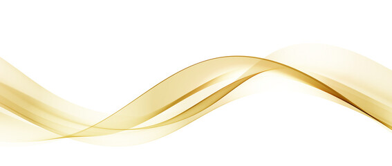 Fototapete - Abstract Gold Wave Design Element. Glowing Smooth Wavy Line