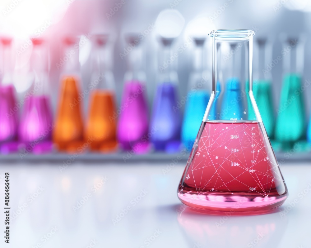 Clinical trial documents and data charts spread on a desk close up ...