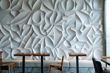 Wall Mural - Modern Interior Design with Geometric Wall Panel