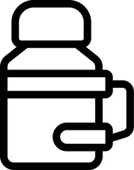 Poster - Simple line icon of a reusable water bottle featuring a handle, ideal for representing hydration on the go