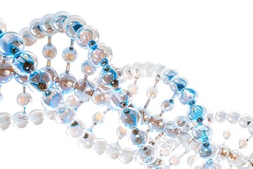 Wall Mural - human dna molecule thread on white background generative ai
