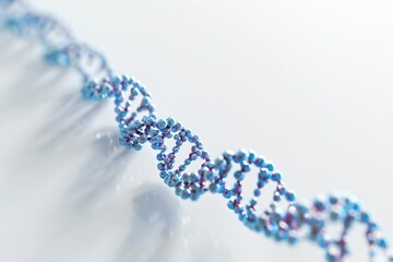 Wall Mural - human dna molecule thread on white background generative ai